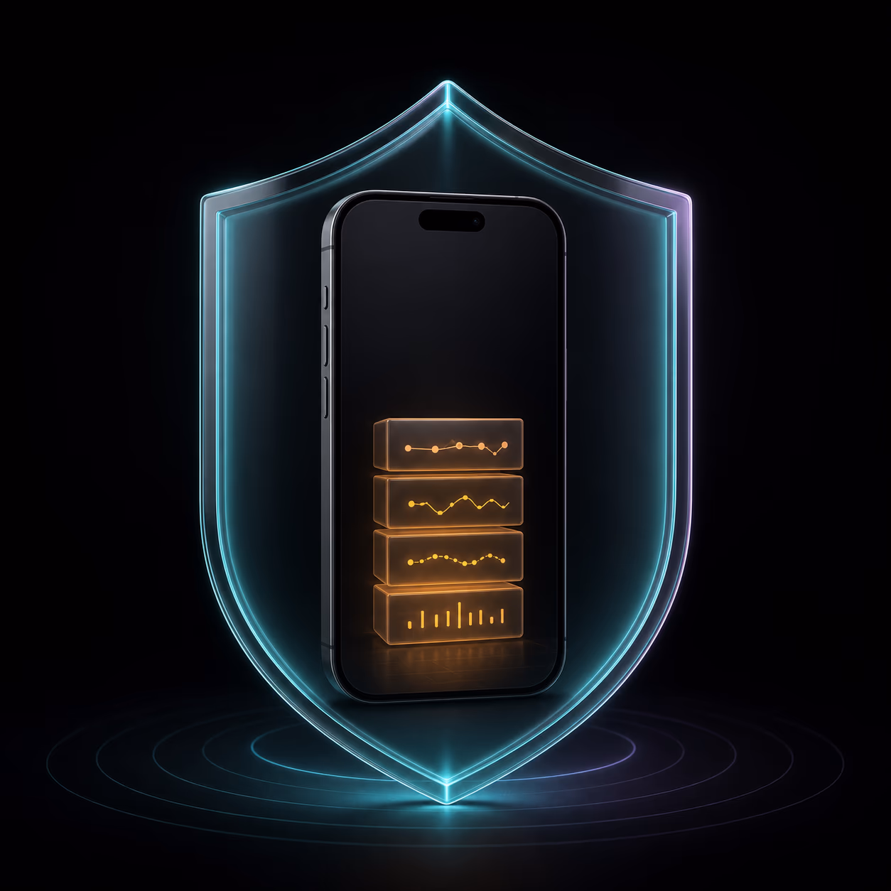 iPhone protegido por un escudo transparente
