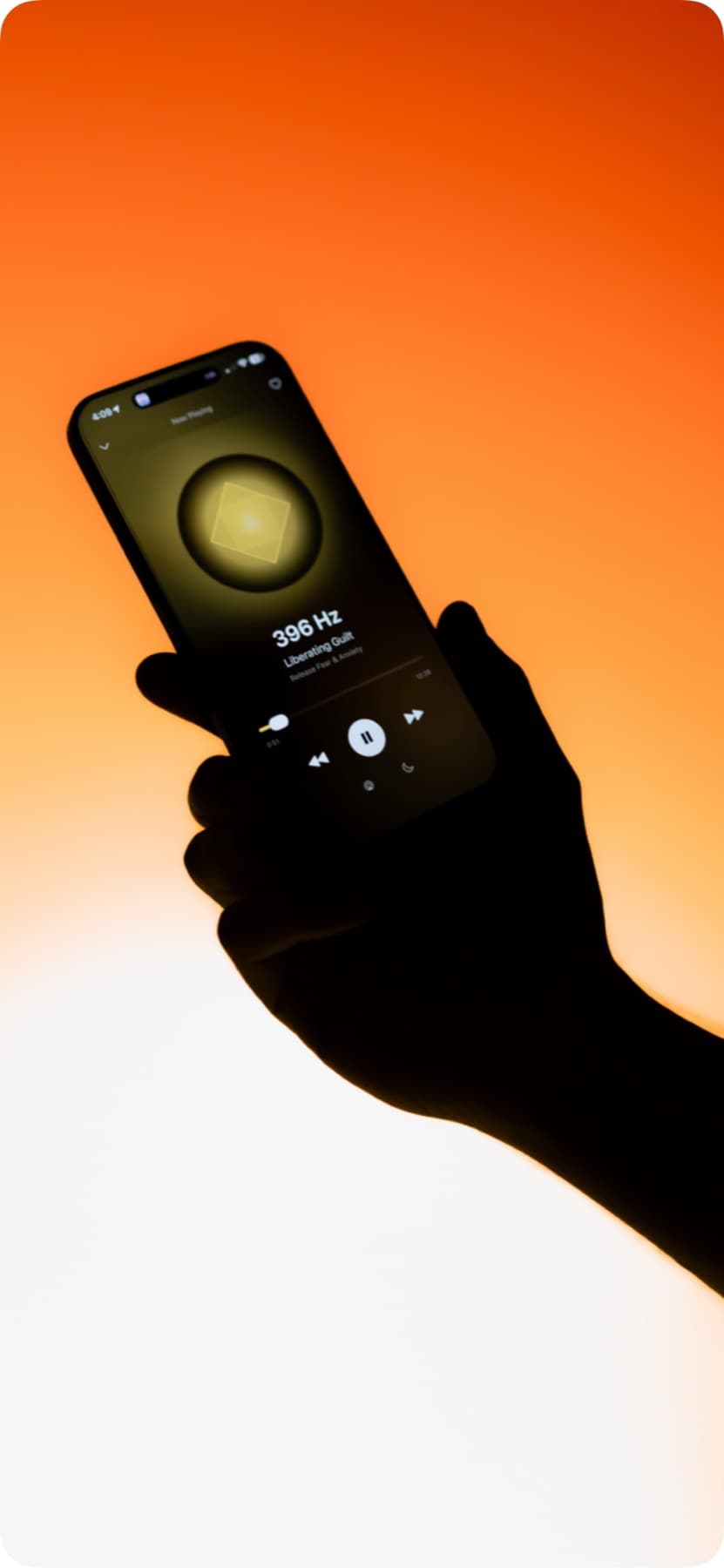 SelfLoveapp gold frequency player on iPhone