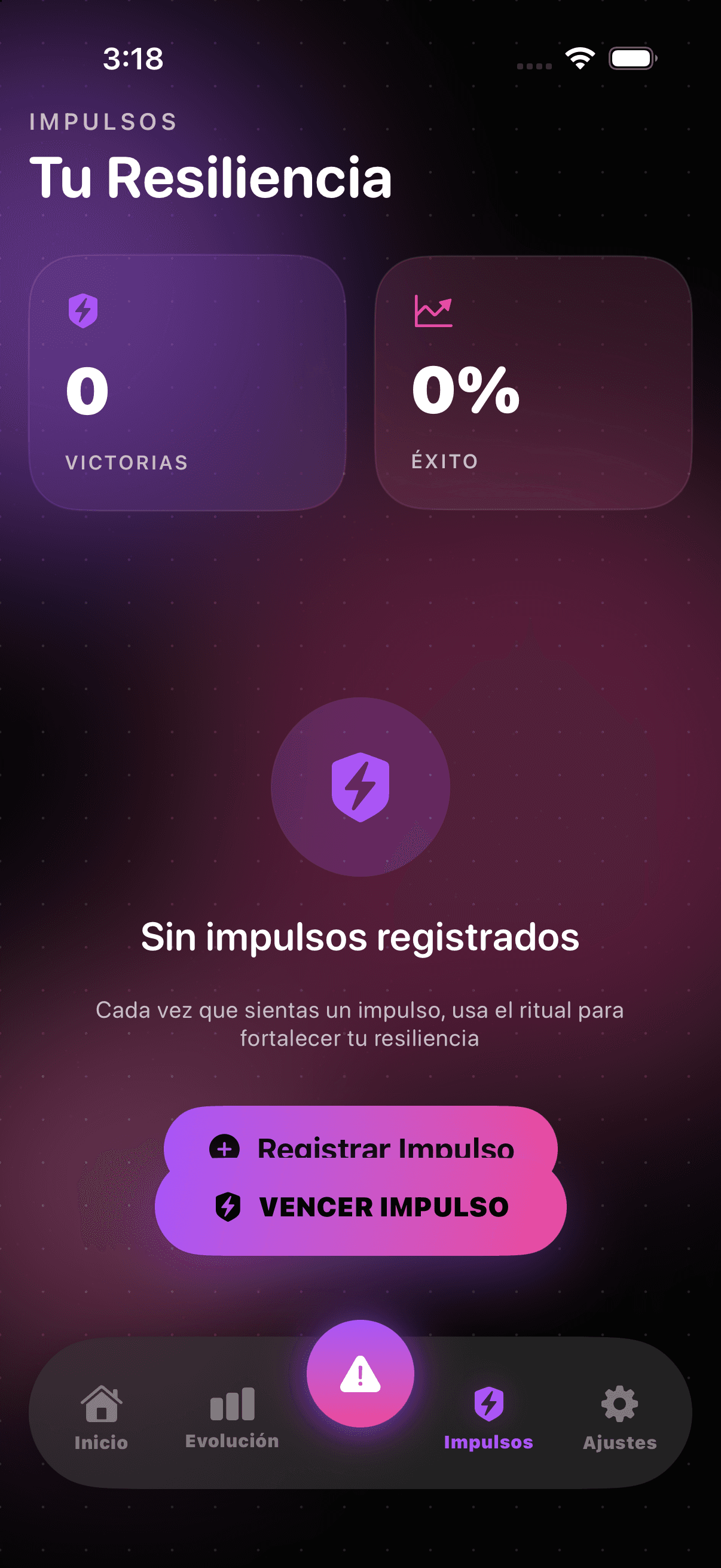 Pantalla Impulsos de NEWME