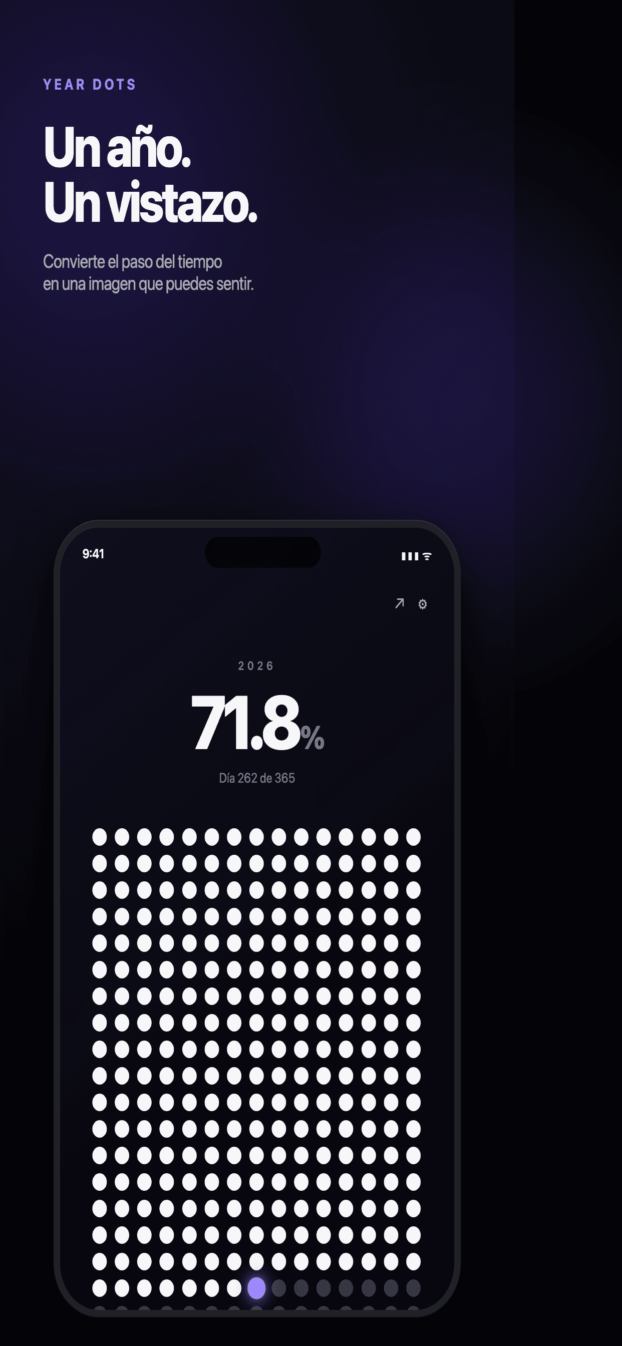 YearDots showing the days of the year as a dot grid